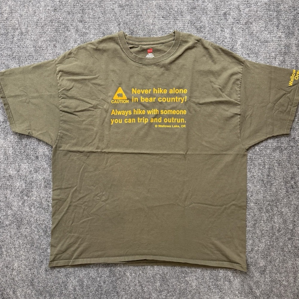 Bear Slow Friend Funny Camping Hiking Graphic T Shirt Wallowa Lake Oregon 3XL